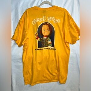 CHUCKY Yellow Good Guys Graphic T-shirt  Friend ‘til the End! Size XL NWOT